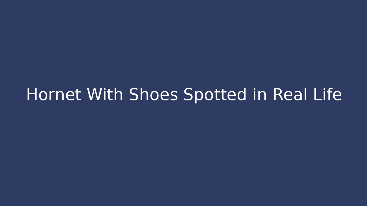 Hornet With Shoes Spotted in Real Life
