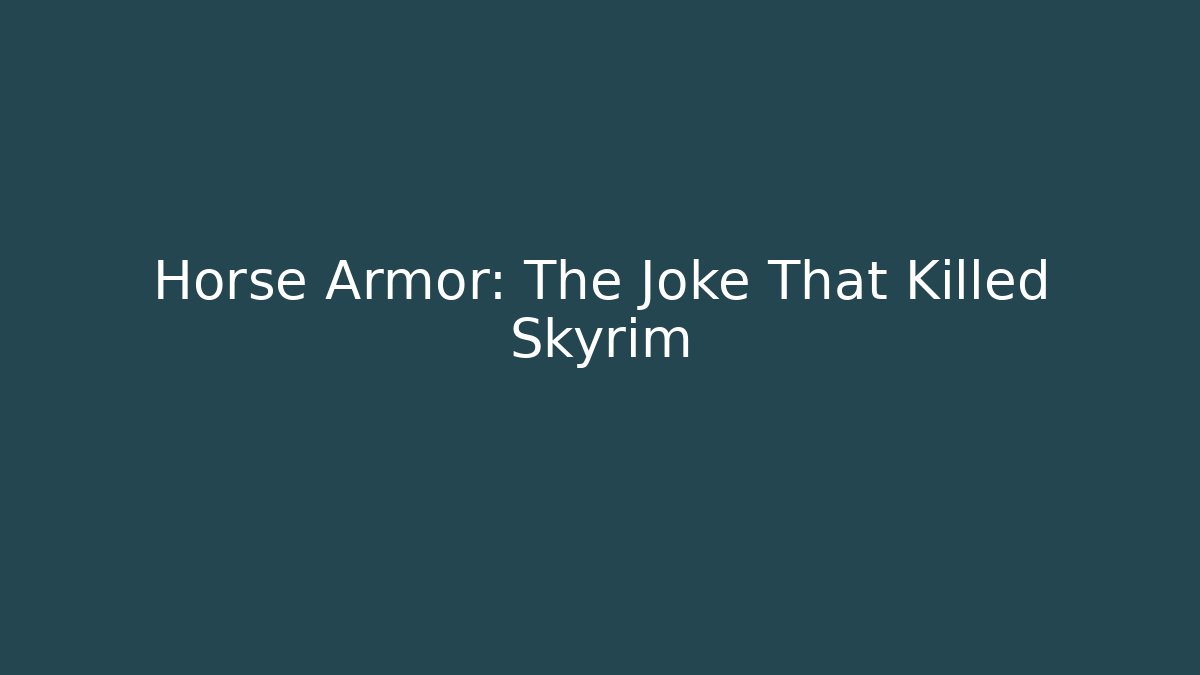 Horse Armor: The Joke That Killed Skyrim