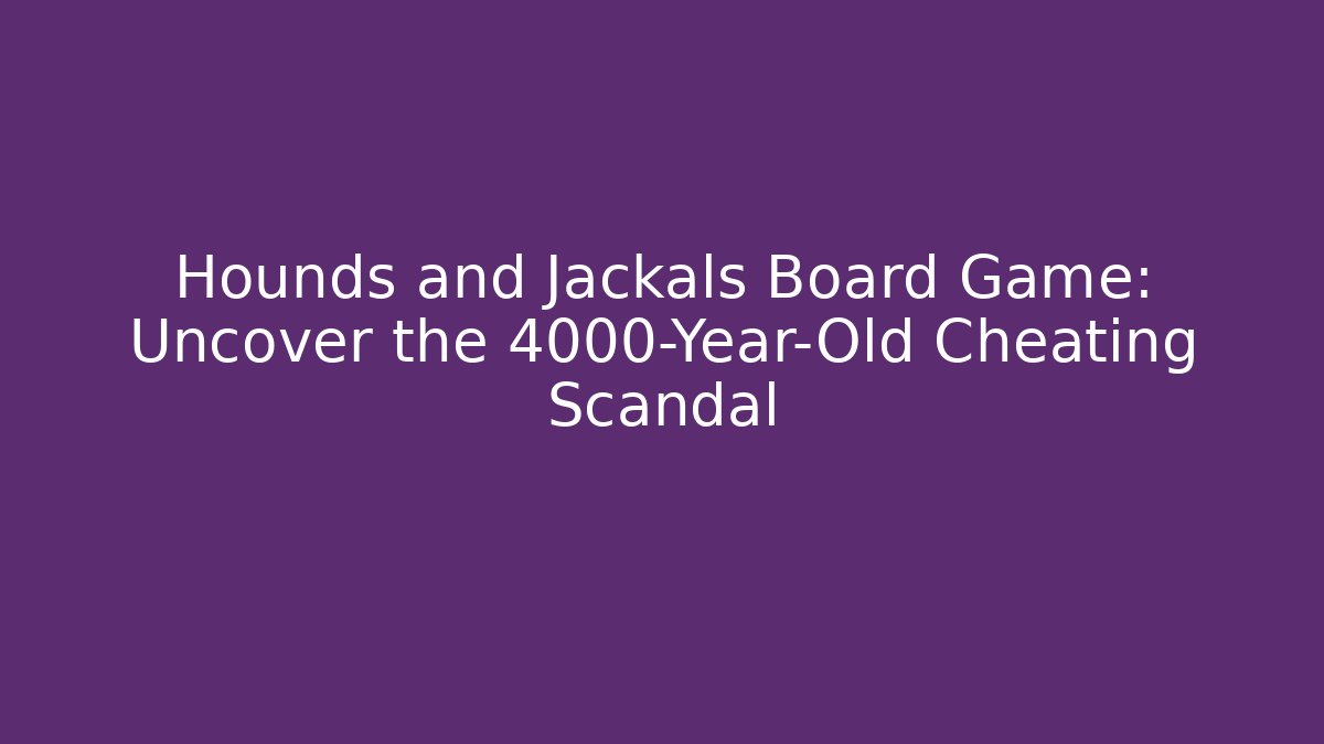 Hounds and Jackals Board Game: Uncover the 4000-Year-Old Cheating Scandal