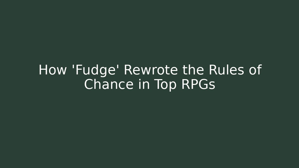 How 'Fudge' Rewrote the Rules of Chance in Top RPGs