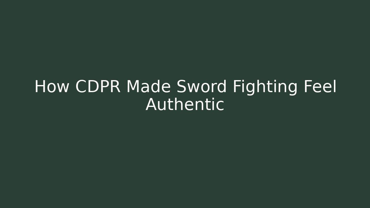 How CDPR Made Sword Fighting Feel Authentic