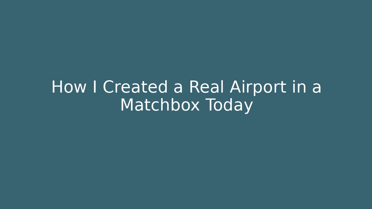 How I Created a Real Airport in a Matchbox Today
