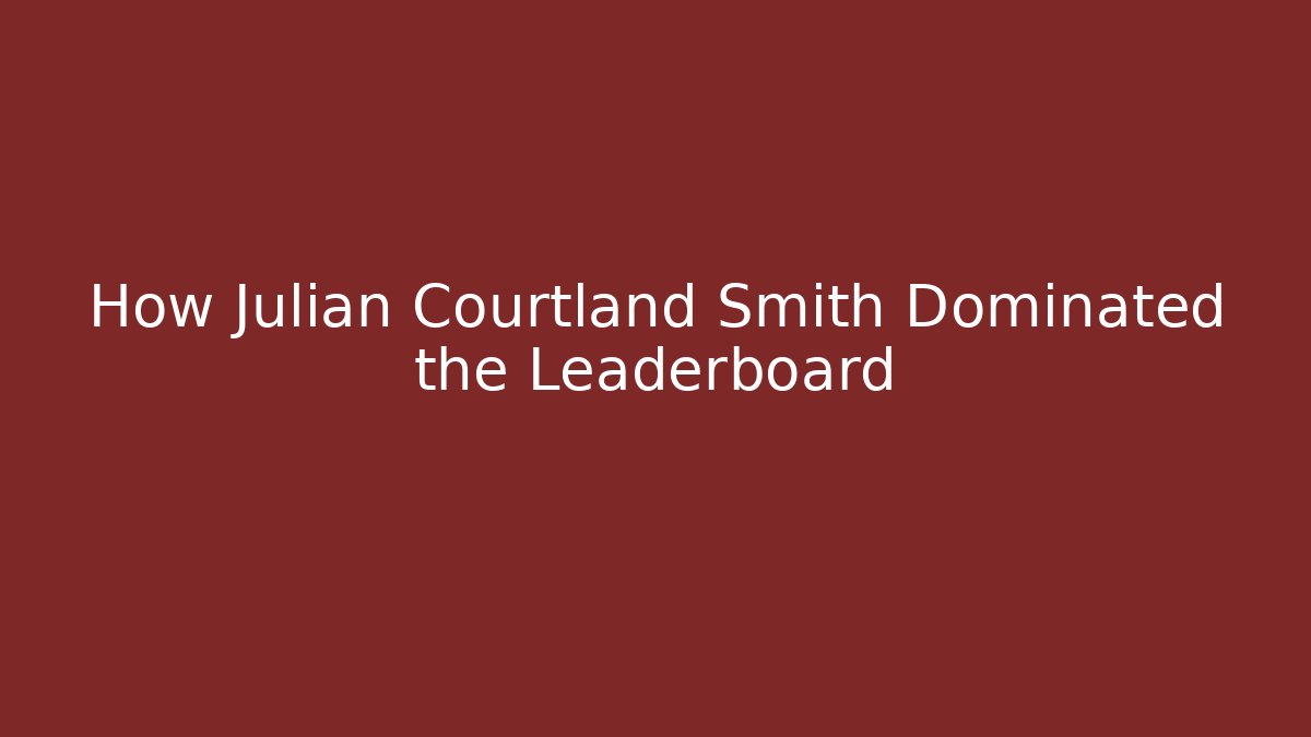 How Julian Courtland Smith Dominated the Leaderboard