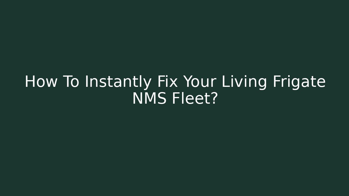 How To Instantly Fix Your Living Frigate NMS Fleet?