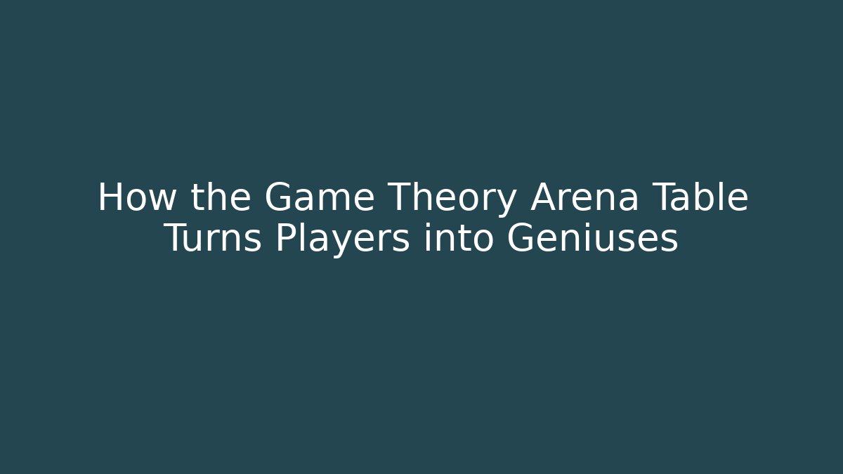 How the Game Theory Arena Table Turns Players into Geniuses