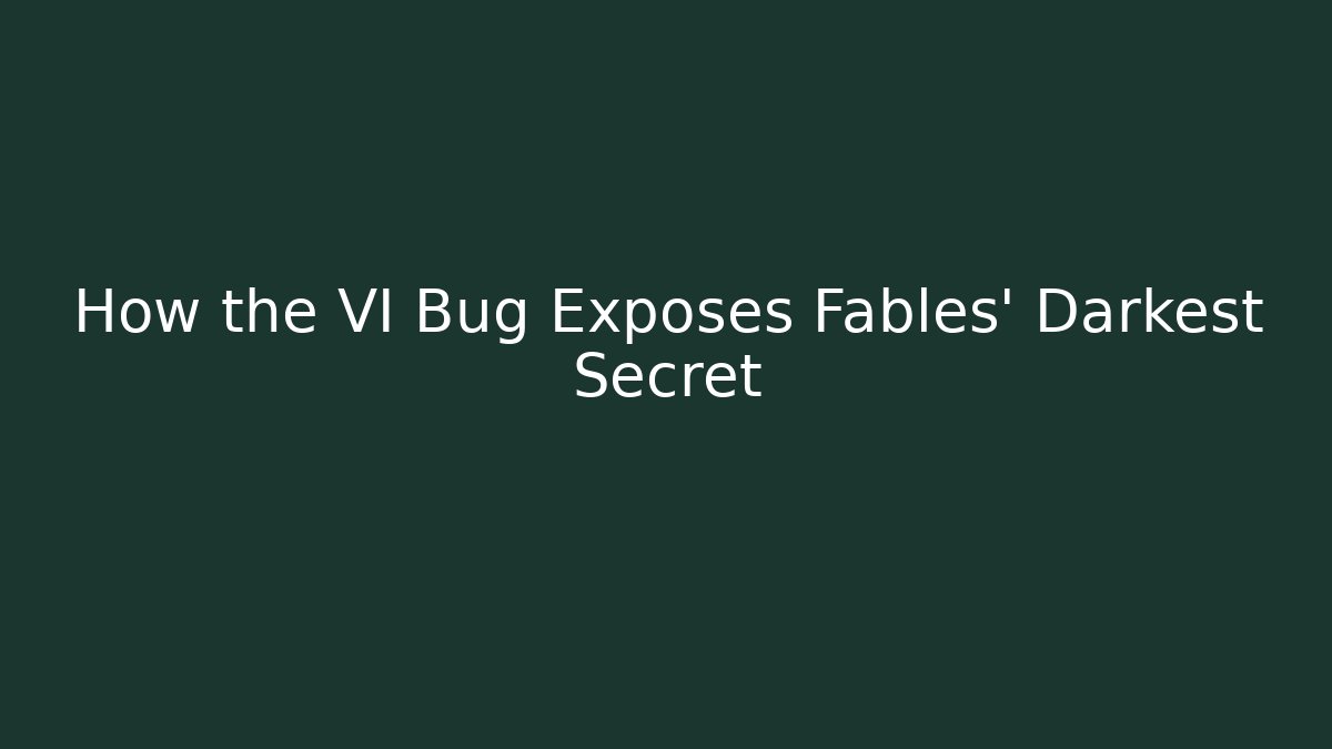 How the VI Bug Exposes Fables' Darkest Secret - Andrea Zevedo
