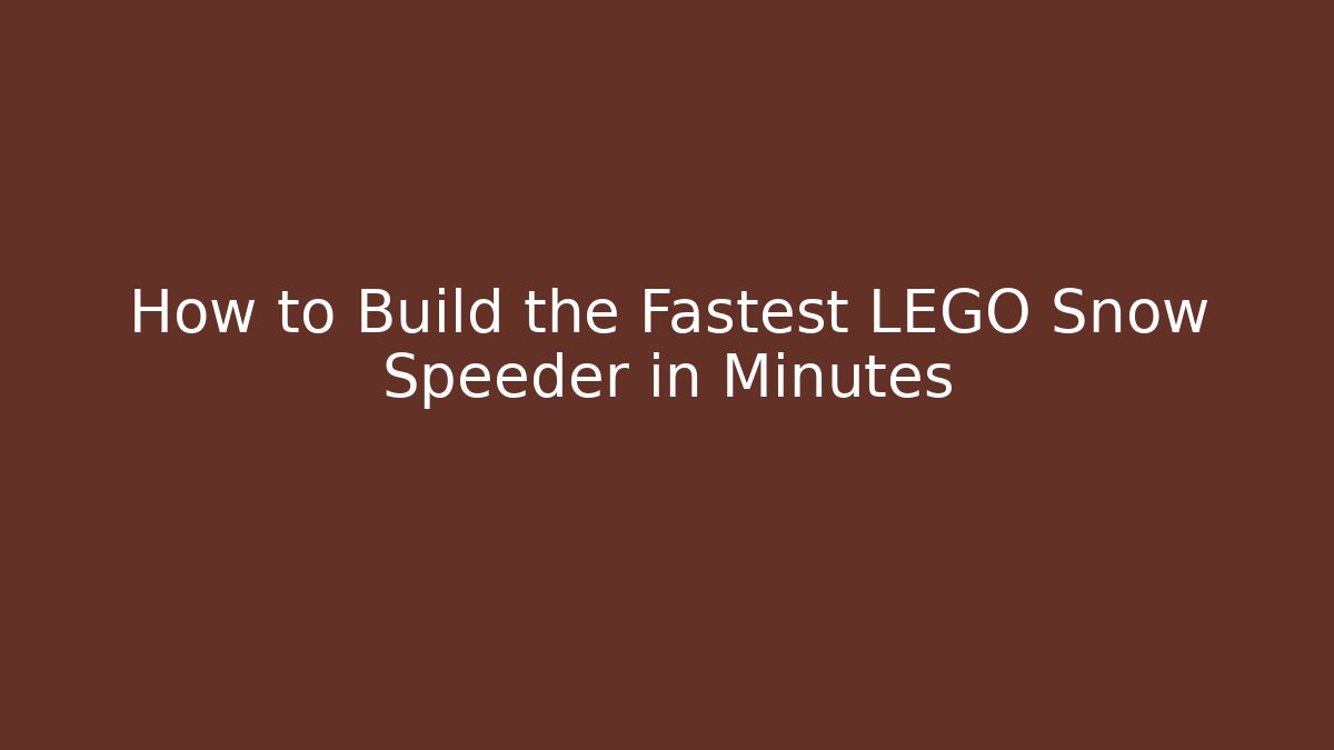 How to Build the Fastest LEGO Snow Speeder in Minutes