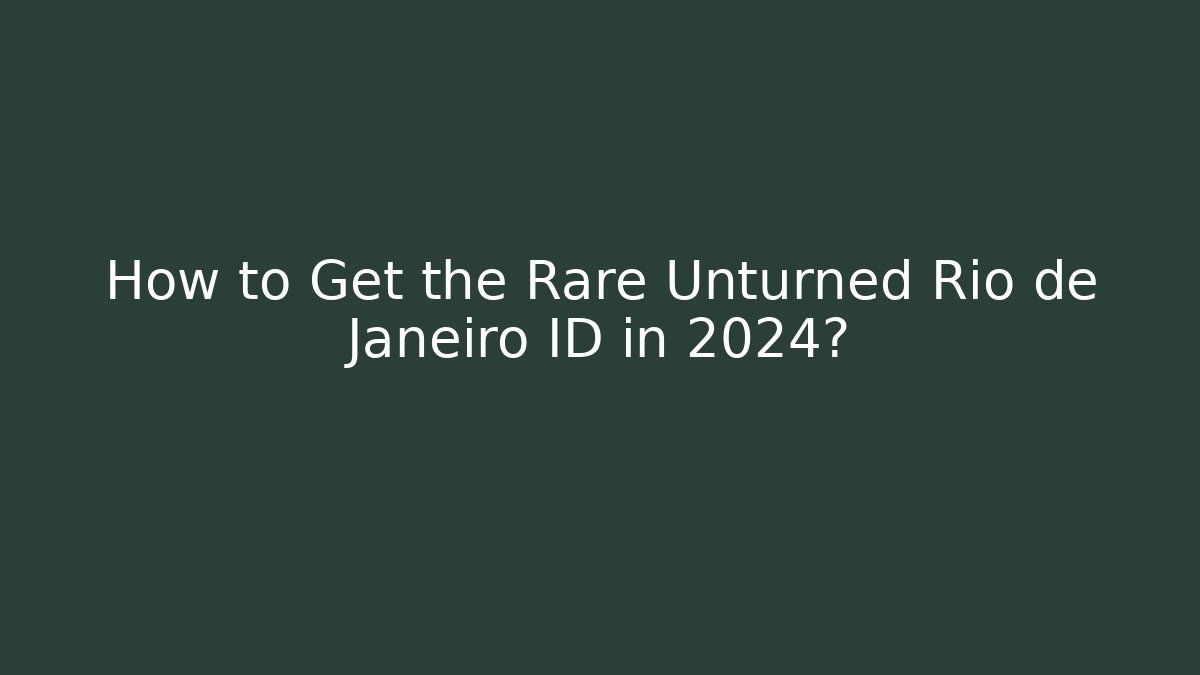 How to Get the Rare Unturned Rio de Janeiro ID in 2024?