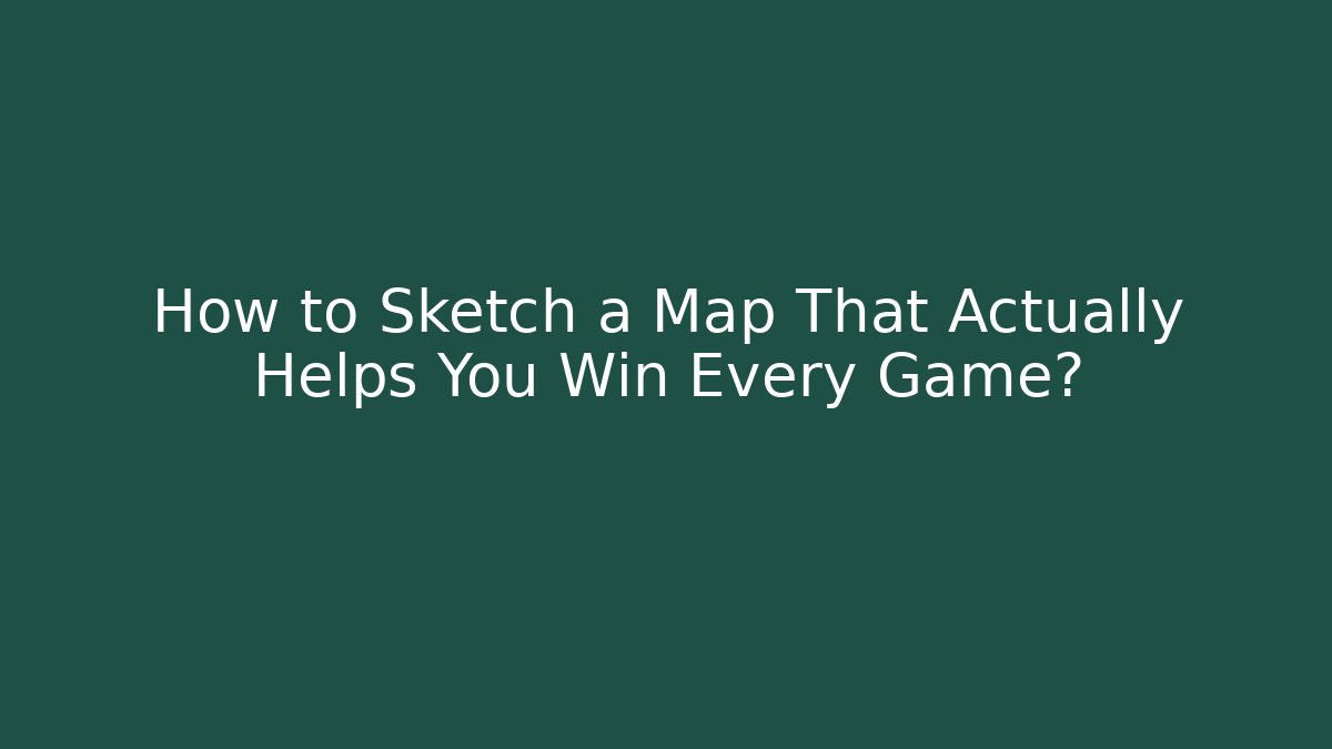 How to Sketch a Map That Actually Helps You Win Every Game?