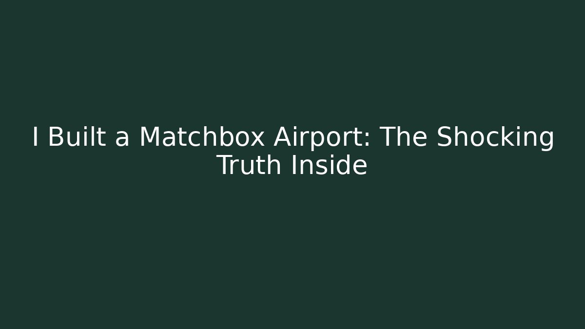 I Built a Matchbox Airport: The Shocking Truth Inside - Andrea Zevedo