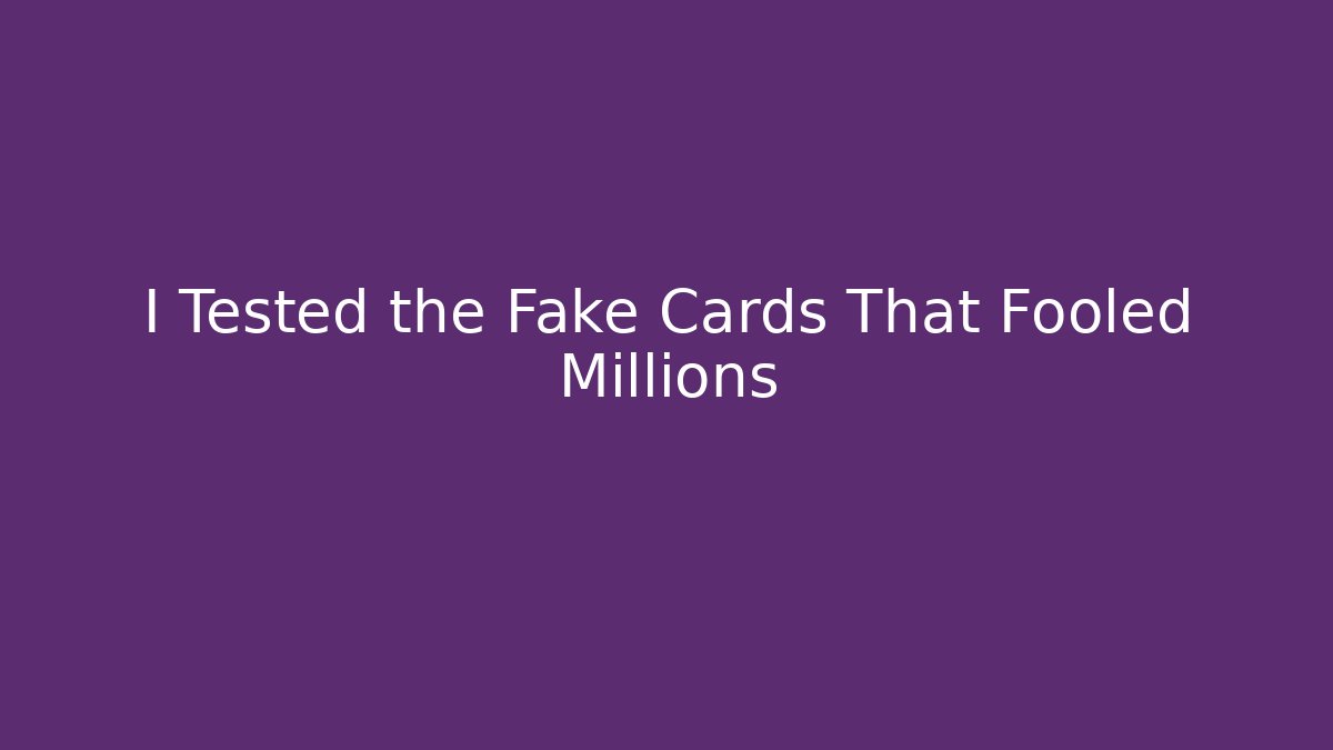I Tested the Fake Cards That Fooled Millions - Andrea Zevedo