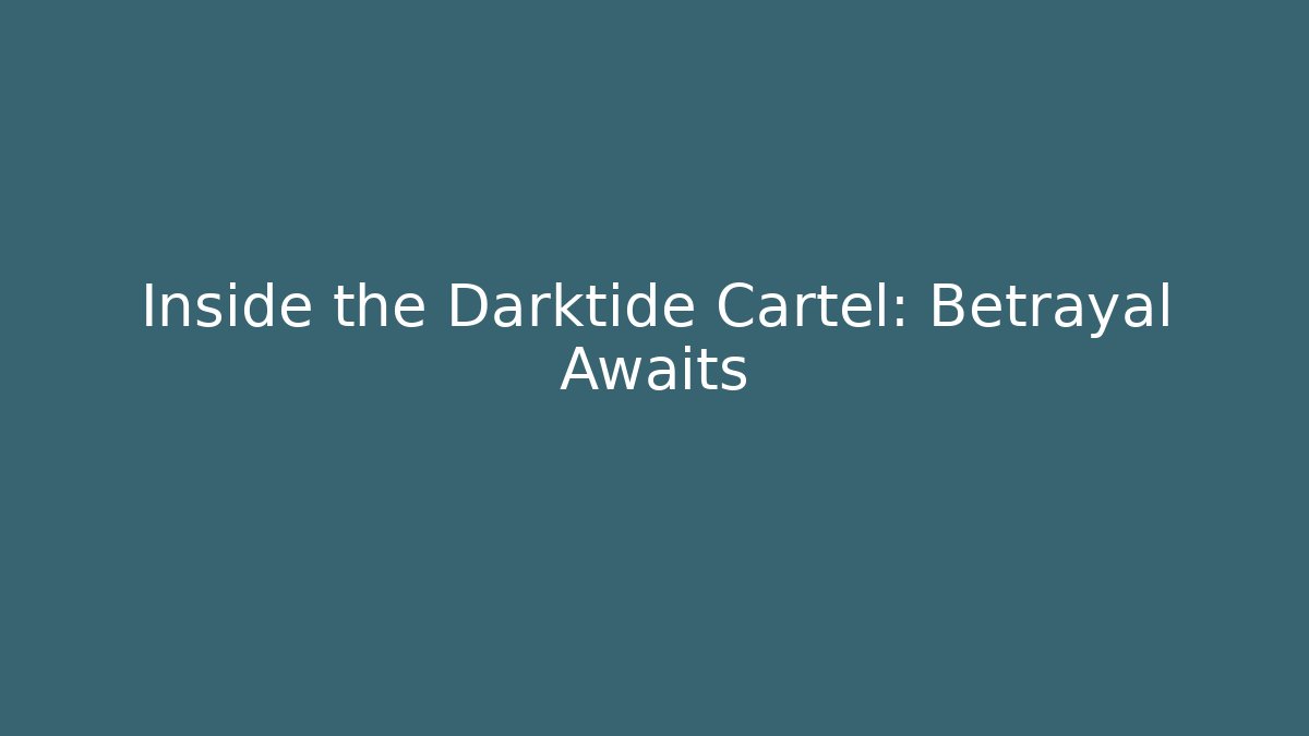 Inside the Darktide Cartel: Betrayal Awaits