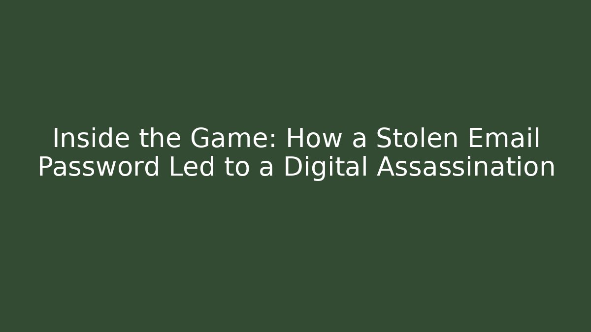 Inside the Game: How a Stolen Email Password Led to a Digital Assassination