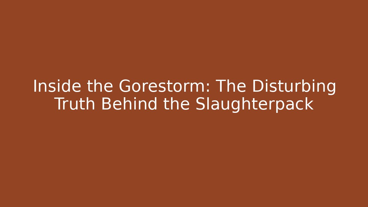 Inside the Gorestorm: The Disturbing Truth Behind the Slaughterpack
