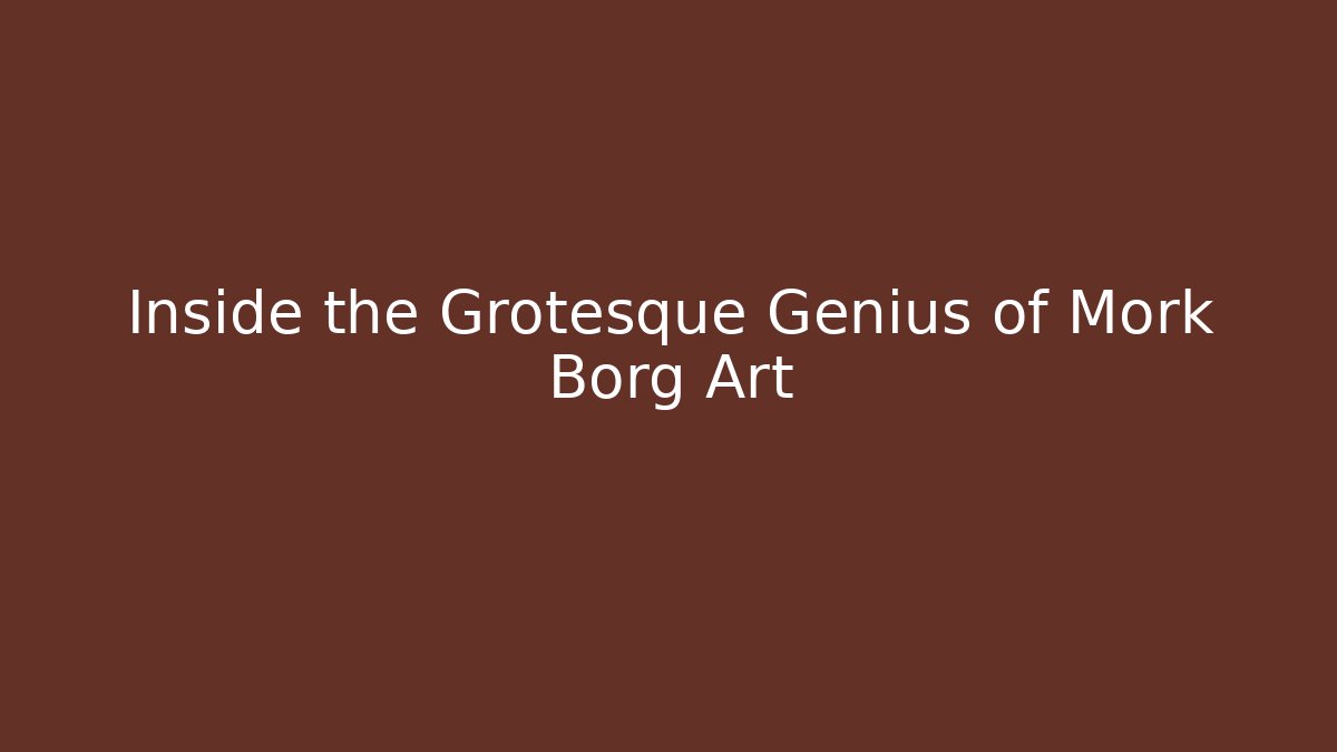 Inside the Grotesque Genius of Mork Borg Art