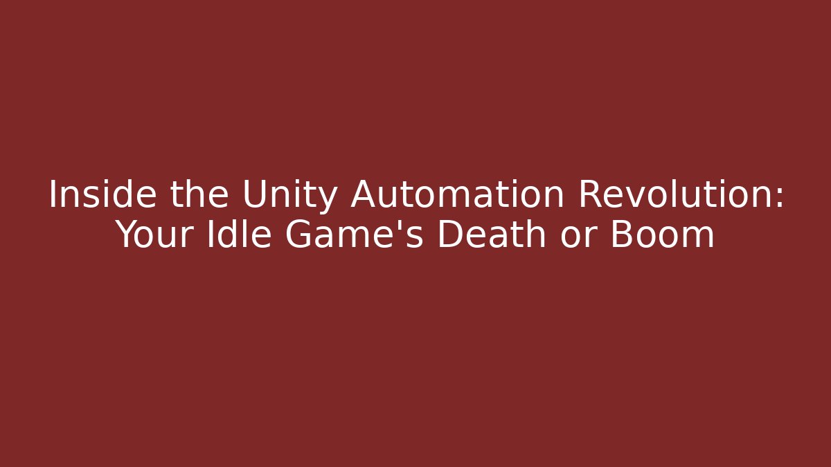 Inside the Unity Automation Revolution: Your Idle Game's Death or Boom - Andrea Zevedo