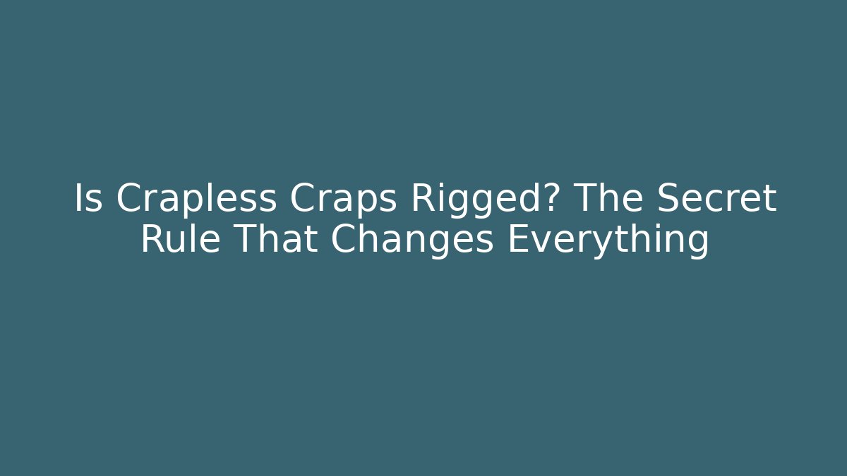 Is Crapless Craps Rigged? The Secret Rule That Changes Everything