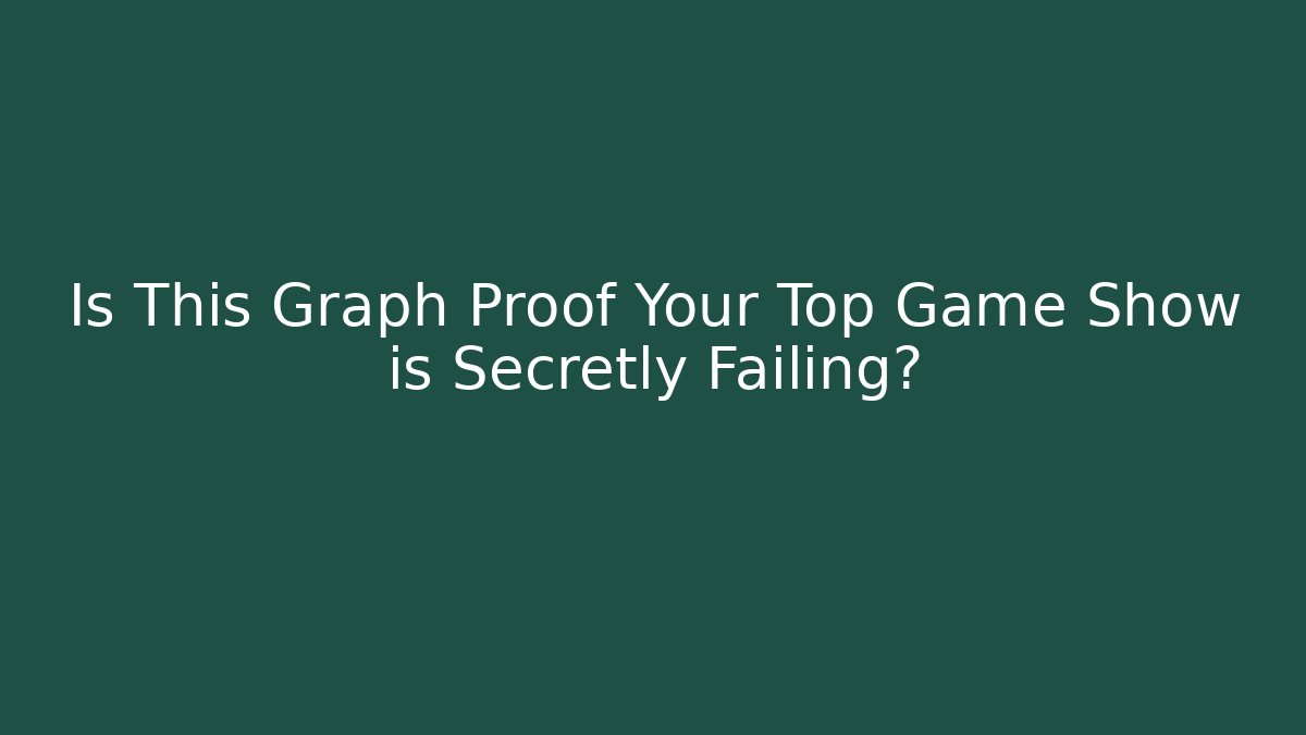 Is This Graph Proof Your Top Game Show is Secretly Failing?