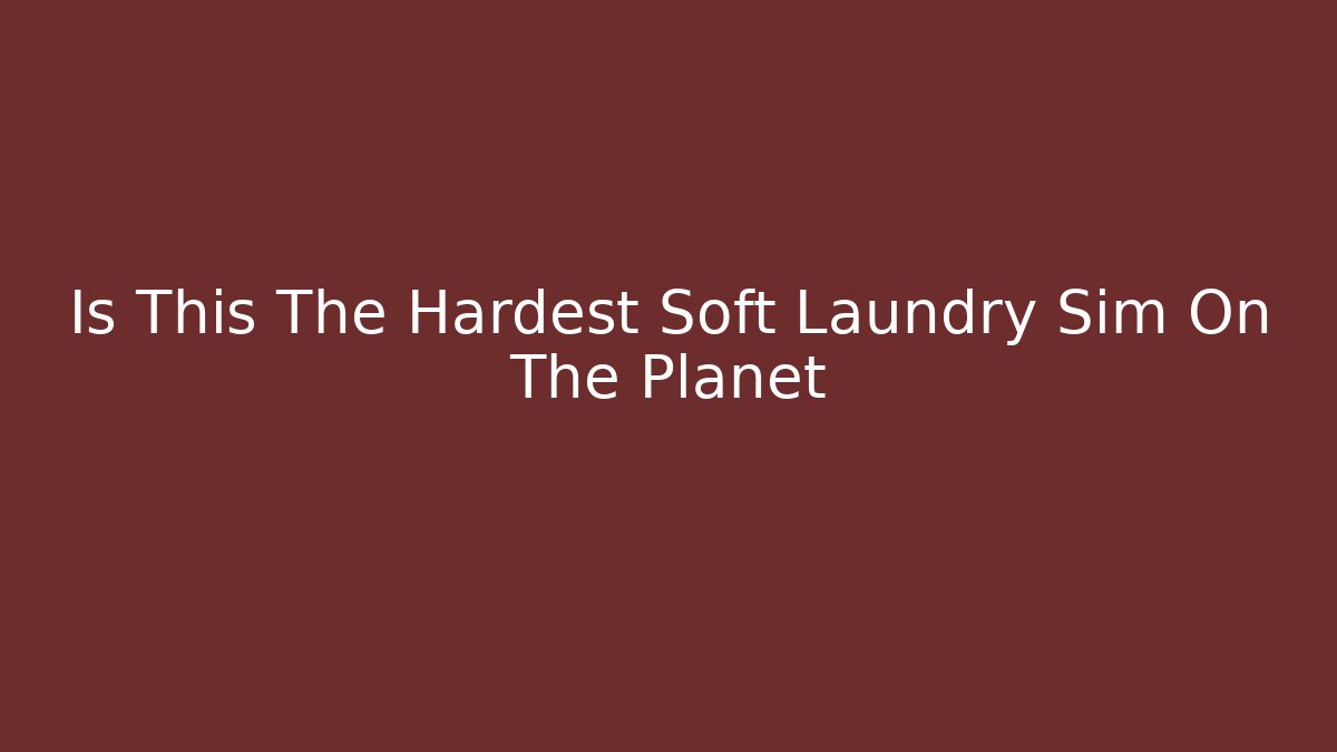 Is This The Hardest Soft Laundry Sim On The Planet