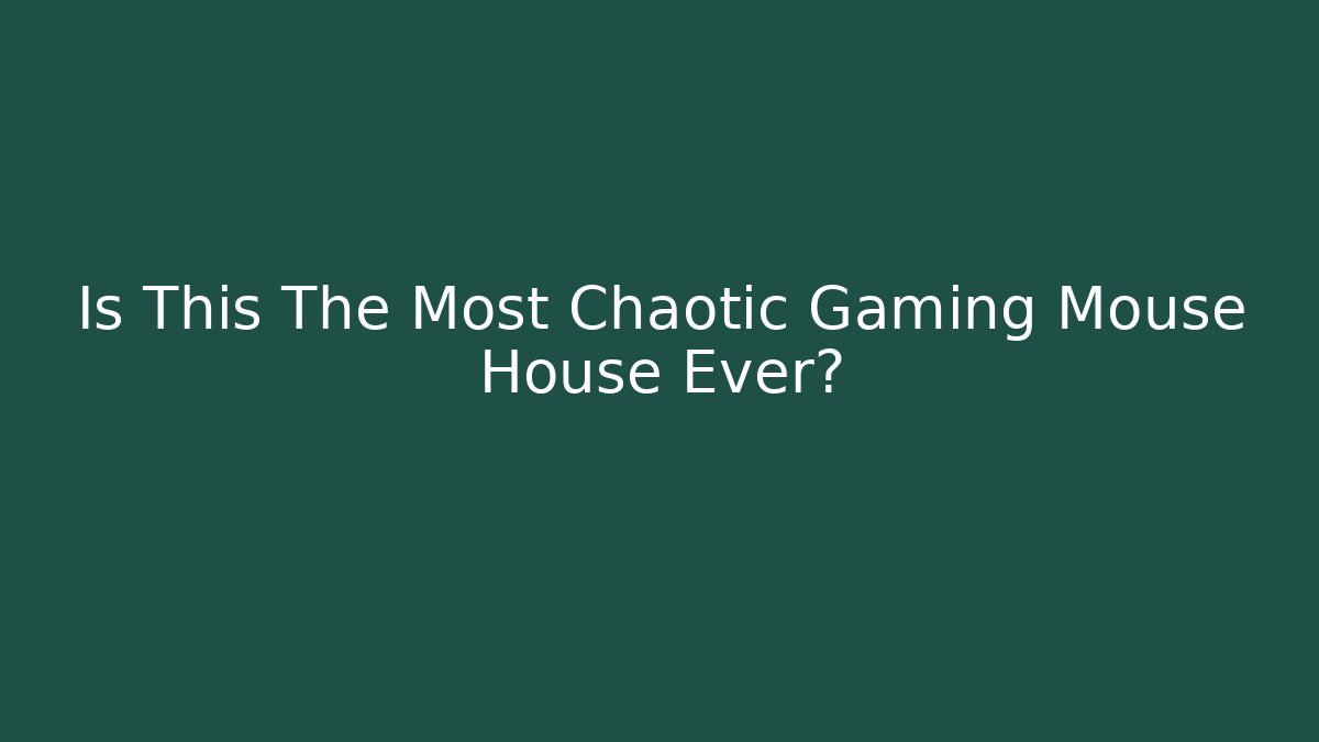 Is This The Most Chaotic Gaming Mouse House Ever?