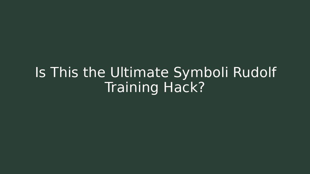 Is This the Ultimate Symboli Rudolf Training Hack?