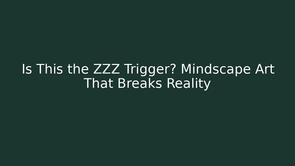 Is This the ZZZ Trigger? Mindscape Art That Breaks Reality