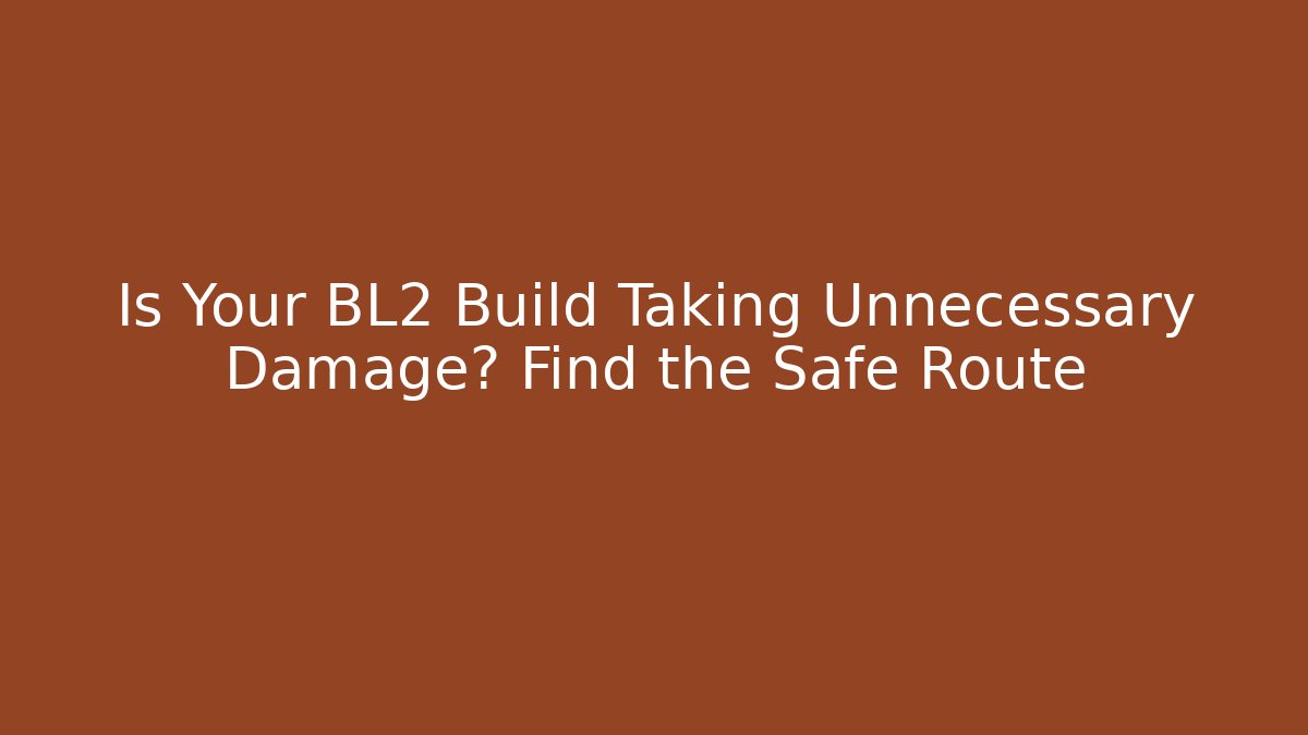 Is Your BL2 Build Taking Unnecessary Damage? Find the Safe Route - Andrea Zevedo