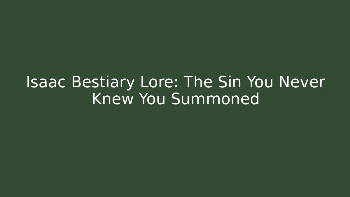 Isaac Bestiary Lore: The Sin You Never Knew You Summoned