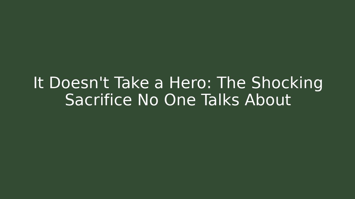 It Doesn't Take a Hero: The Shocking Sacrifice No One Talks About - Andrea Zevedo