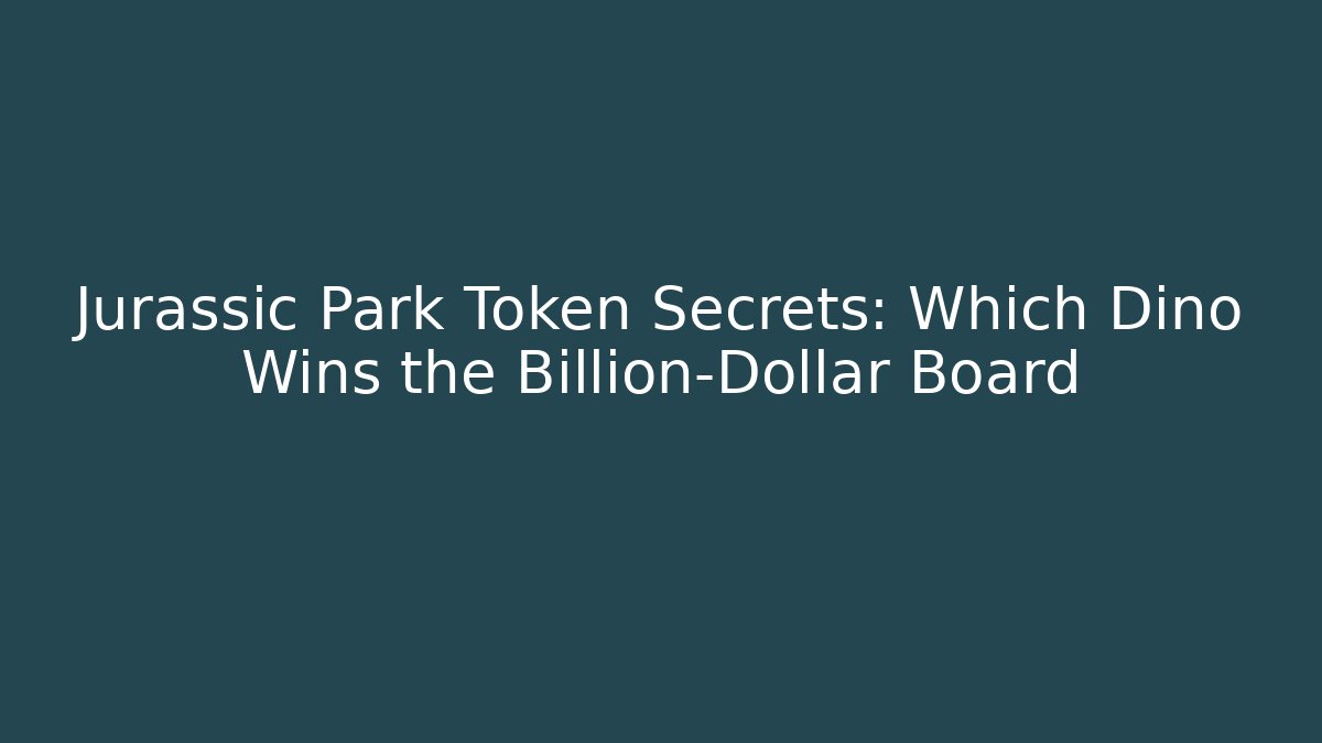 Jurassic Park Token Secrets: Which Dino Wins the Billion-Dollar Board
