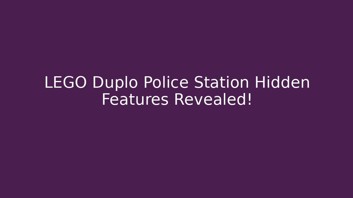 LEGO Duplo Police Station Hidden Features Revealed!