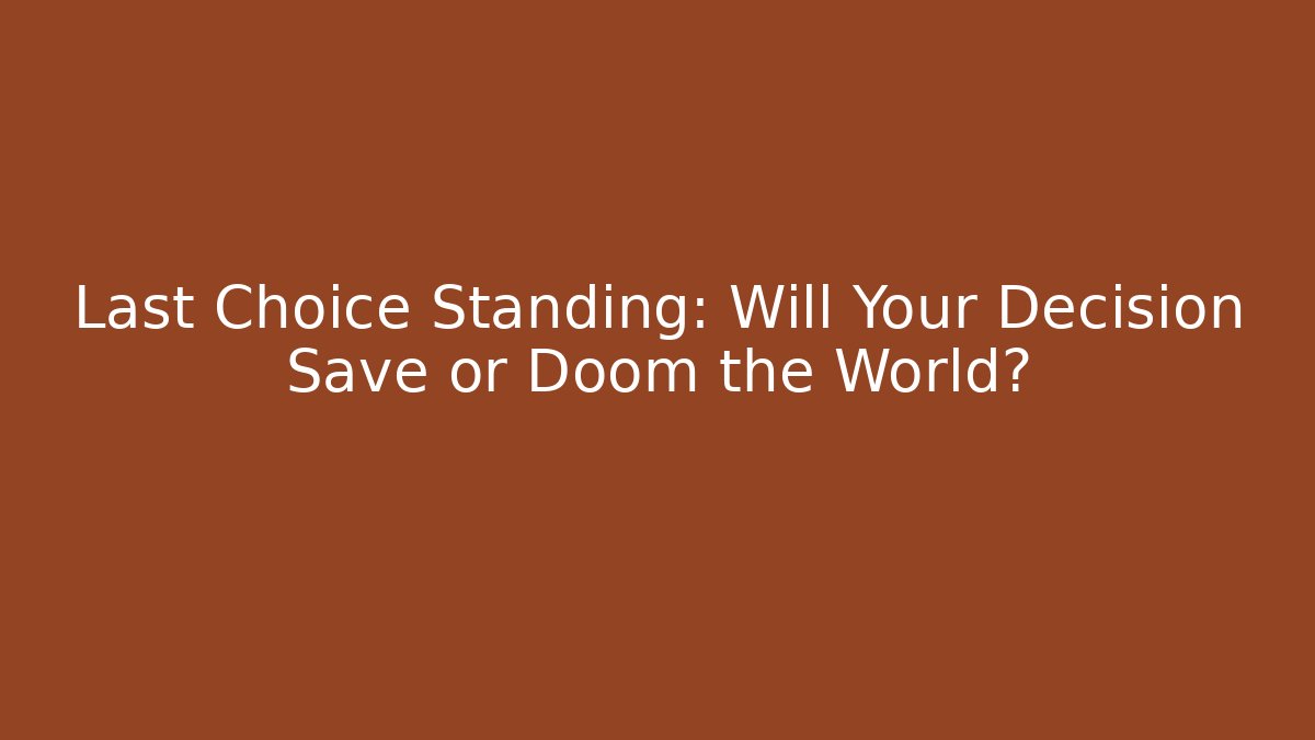 Last Choice Standing: Will Your Decision Save or Doom the World?