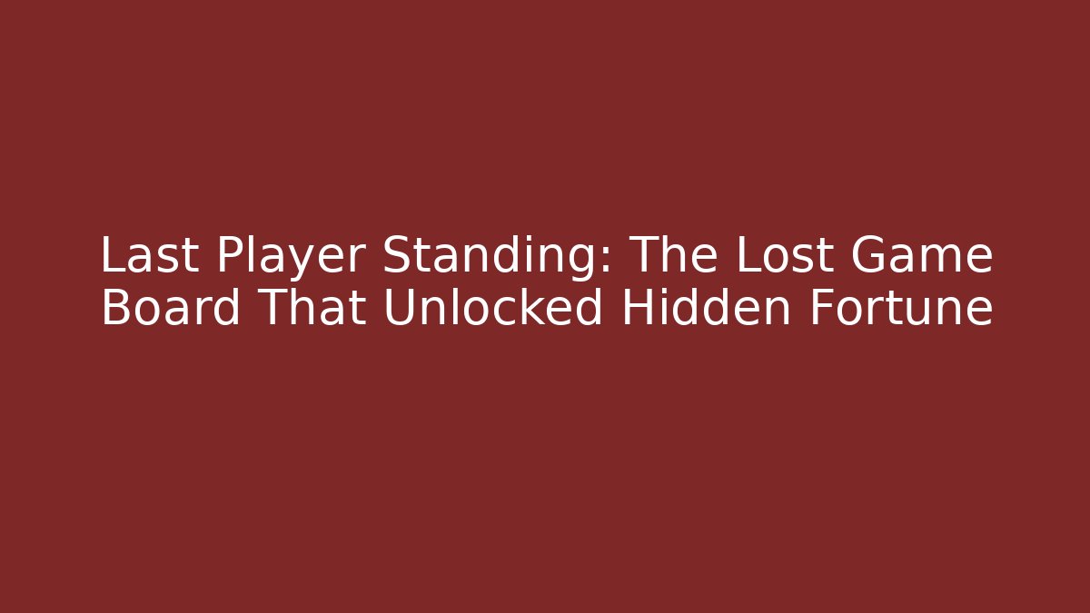 Last Player Standing: The Lost Game Board That Unlocked Hidden Fortune