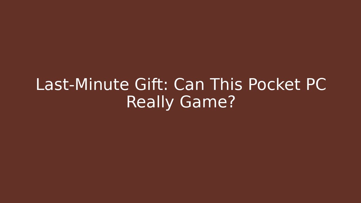 Last-Minute Gift: Can This Pocket PC Really Game?