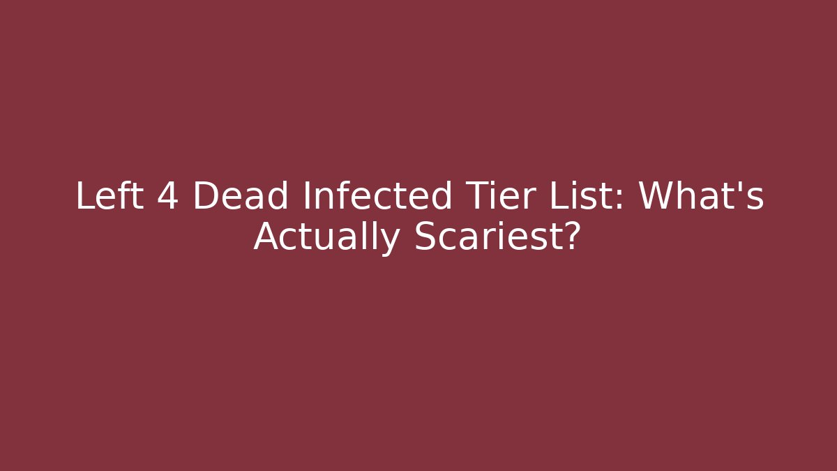 Left 4 Dead Infected Tier List: What’s Actually Scariest? - Andrea Zevedo