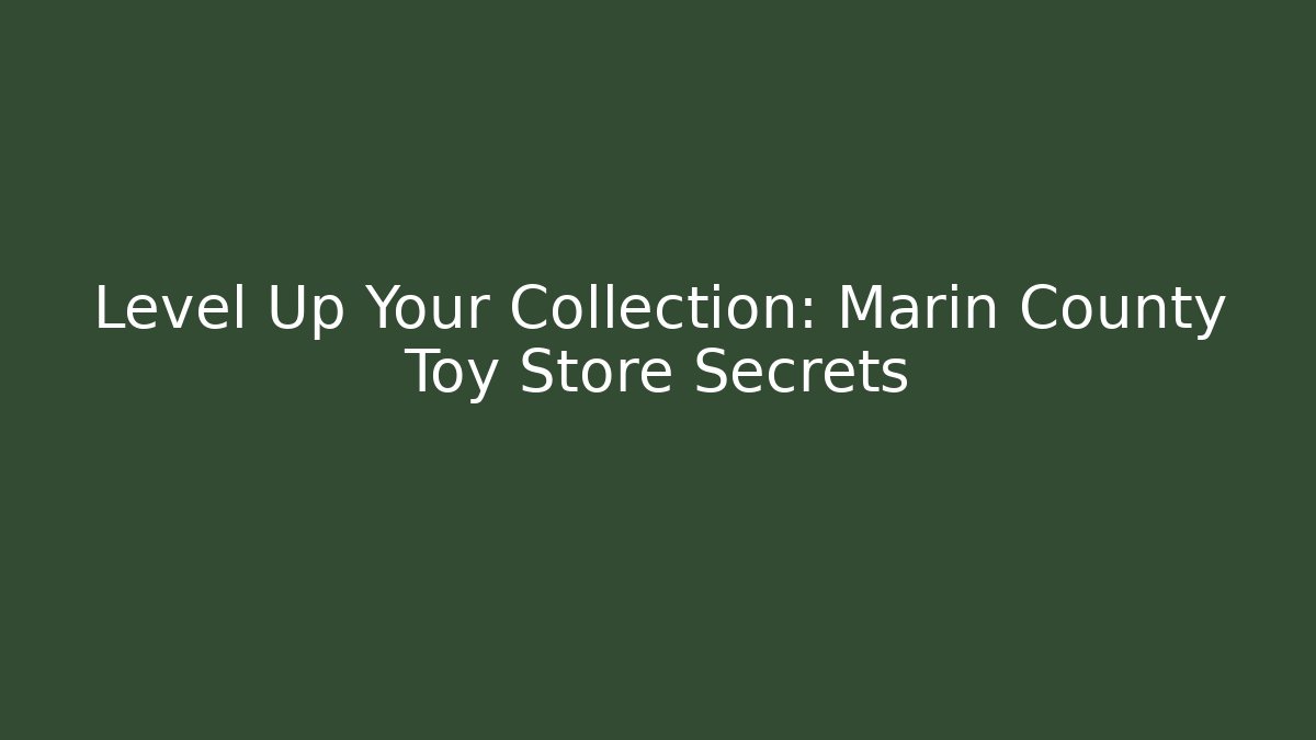 Level Up Your Collection: Marin County Toy Store Secrets - Andrea Zevedo