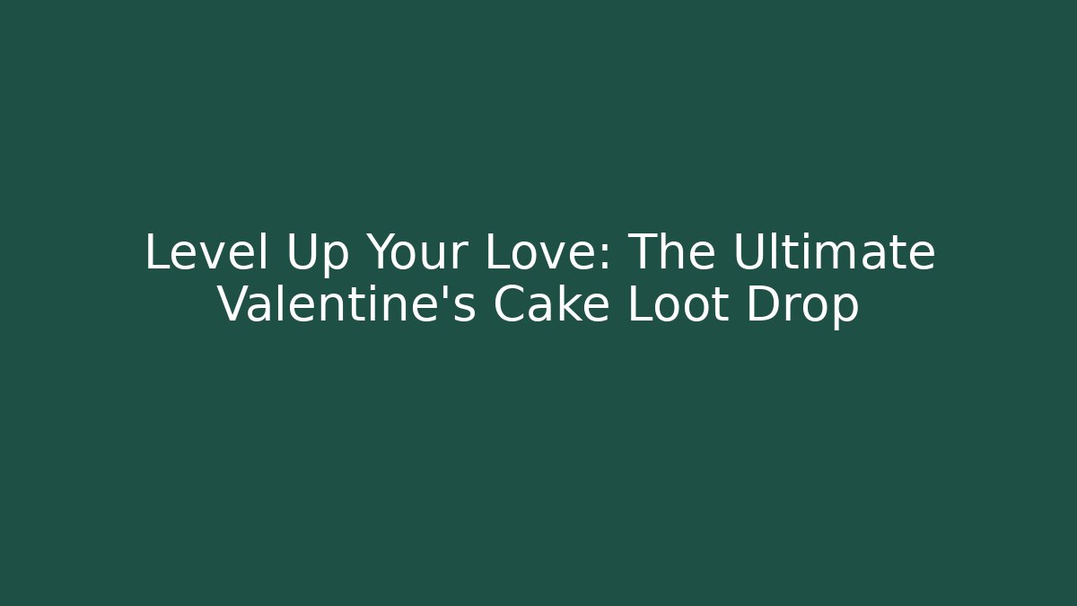 Level Up Your Love: The Ultimate Valentine's Cake Loot Drop