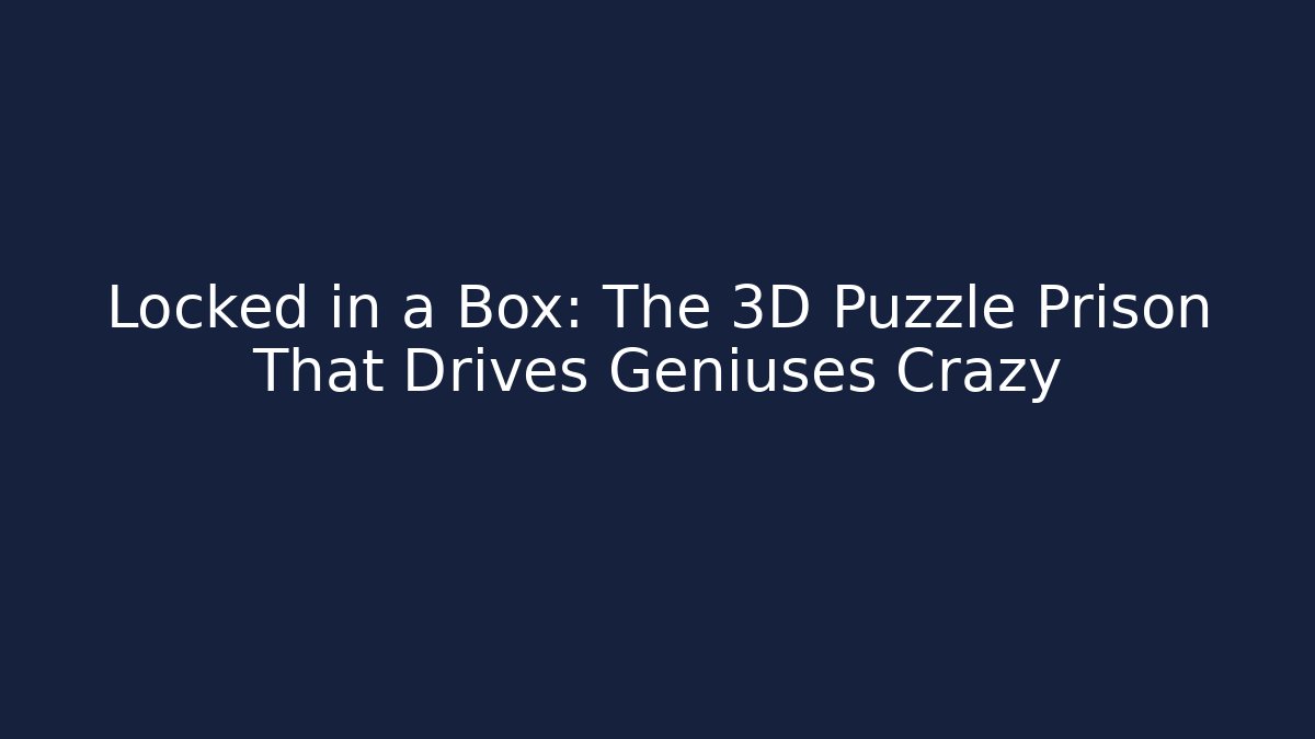 Locked in a Box: The 3D Puzzle Prison That Drives Geniuses Crazy