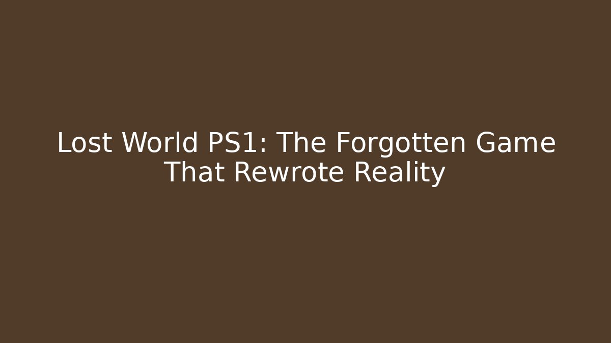 Lost World PS1: The Forgotten Game That Rewrote Reality