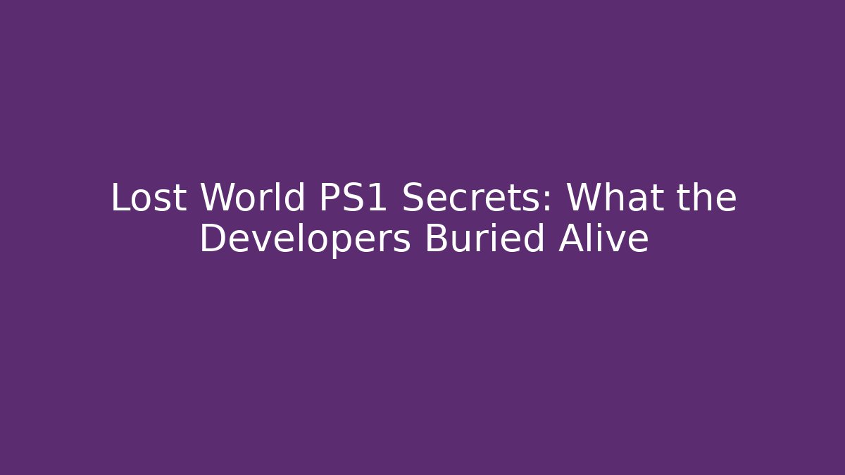 Lost World PS1 Secrets: What the Developers Buried Alive - Andrea Zevedo