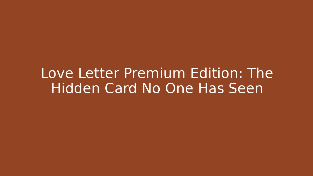 Love Letter Premium Edition: The Hidden Card No One Has Seen