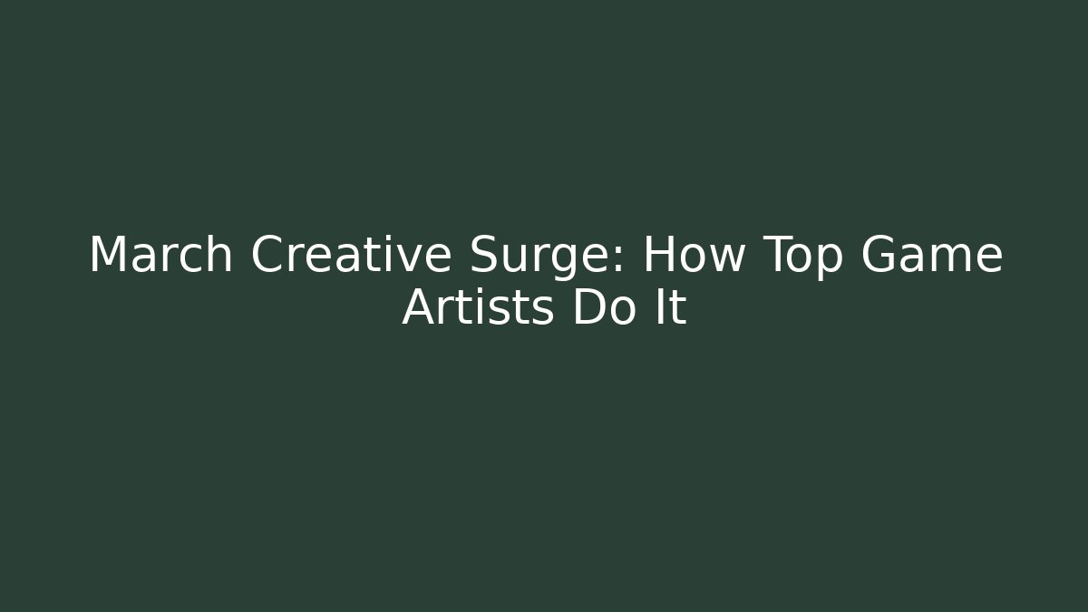 March Creative Surge: How Top Game Artists Do It - Andrea Zevedo