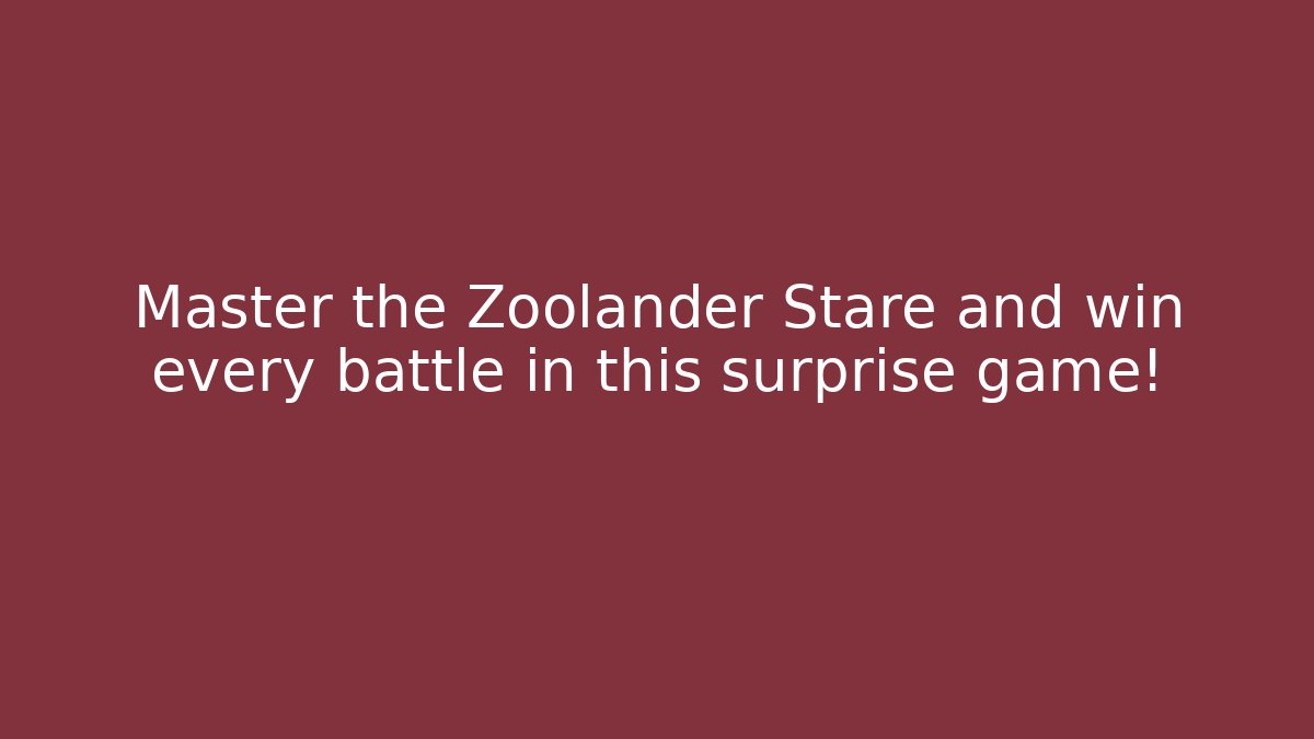 Master the Zoolander Stare and win every battle in this surprise game!