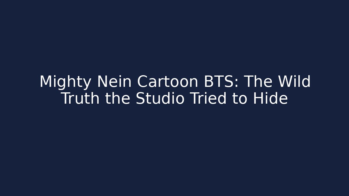 Mighty Nein Cartoon BTS: The Wild Truth the Studio Tried to Hide