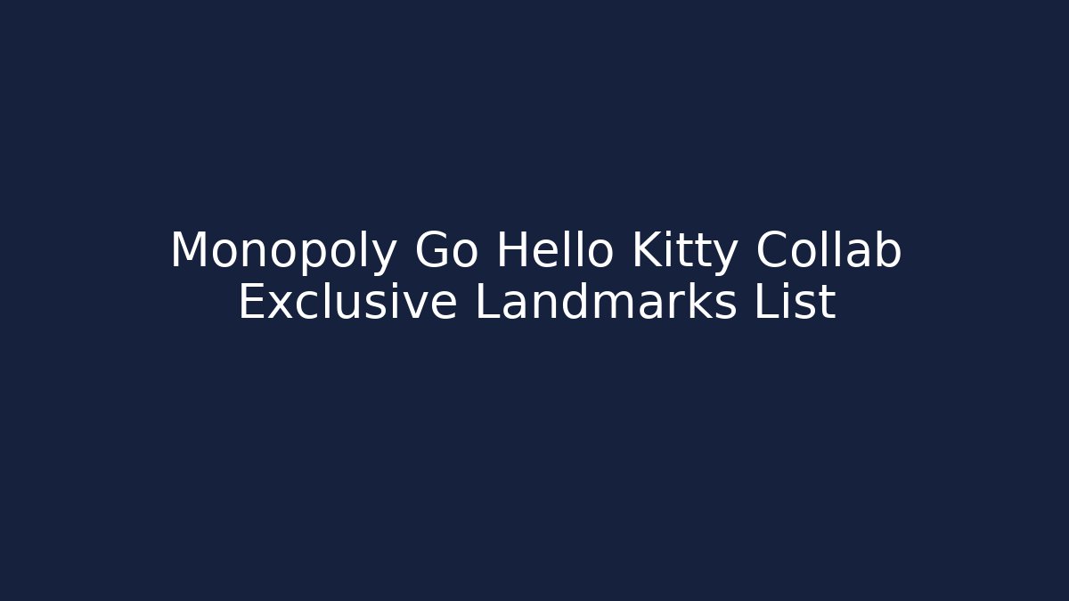 Monopoly Go Hello Kitty Collab Exclusive Landmarks List