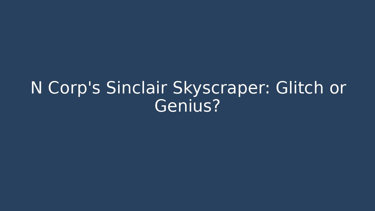 N Corp's Sinclair Skyscraper: Glitch or Genius?