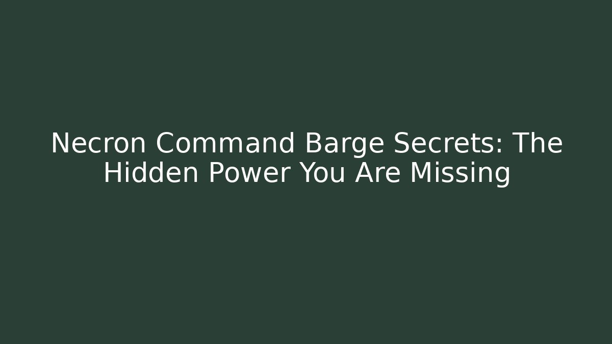 Necron Command Barge Secrets: The Hidden Power You Are Missing