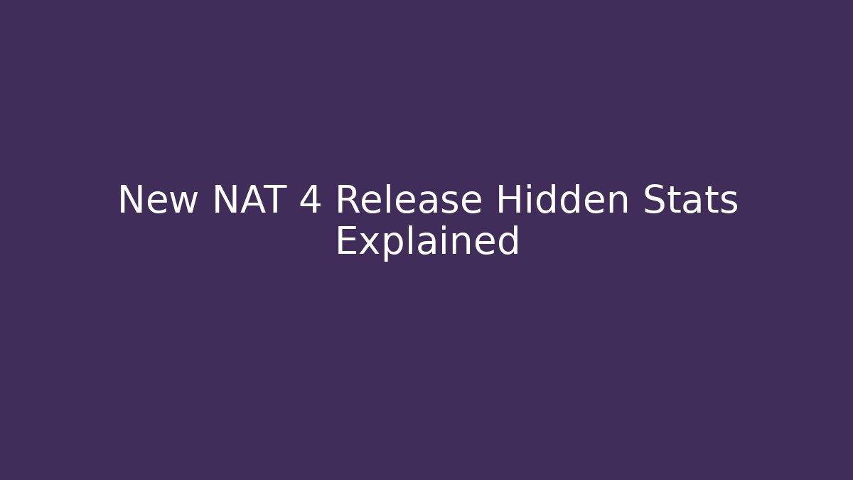 New NAT 4 Release Hidden Stats Explained - Andrea Zevedo