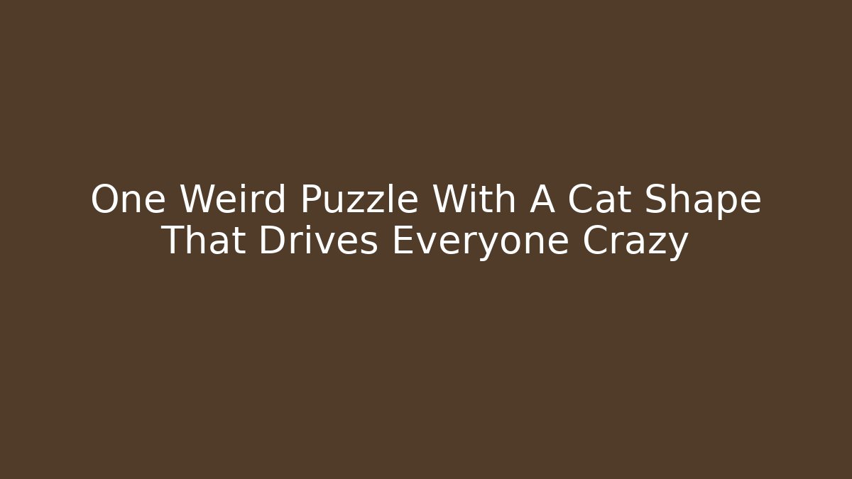 One Weird Puzzle With A Cat Shape That Drives Everyone Crazy - Andrea Zevedo