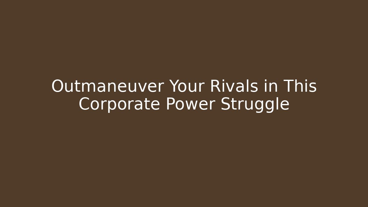 Outmaneuver Your Rivals in This Corporate Power Struggle